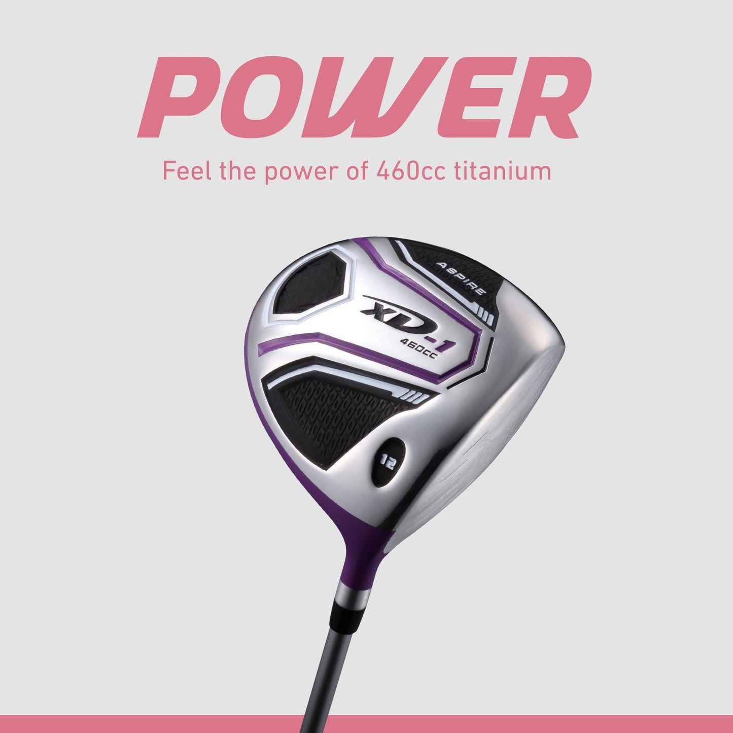 Aspire XD1 Women's Golf Club Set β Ultra-Light Graphite Shafts, Driver, Fairway, Hybrid, 6-PW Irons, Putter, Stand Bag & Headcovers β Right-Handed, Available in Regular, Petite & Tall Sizes β Purple