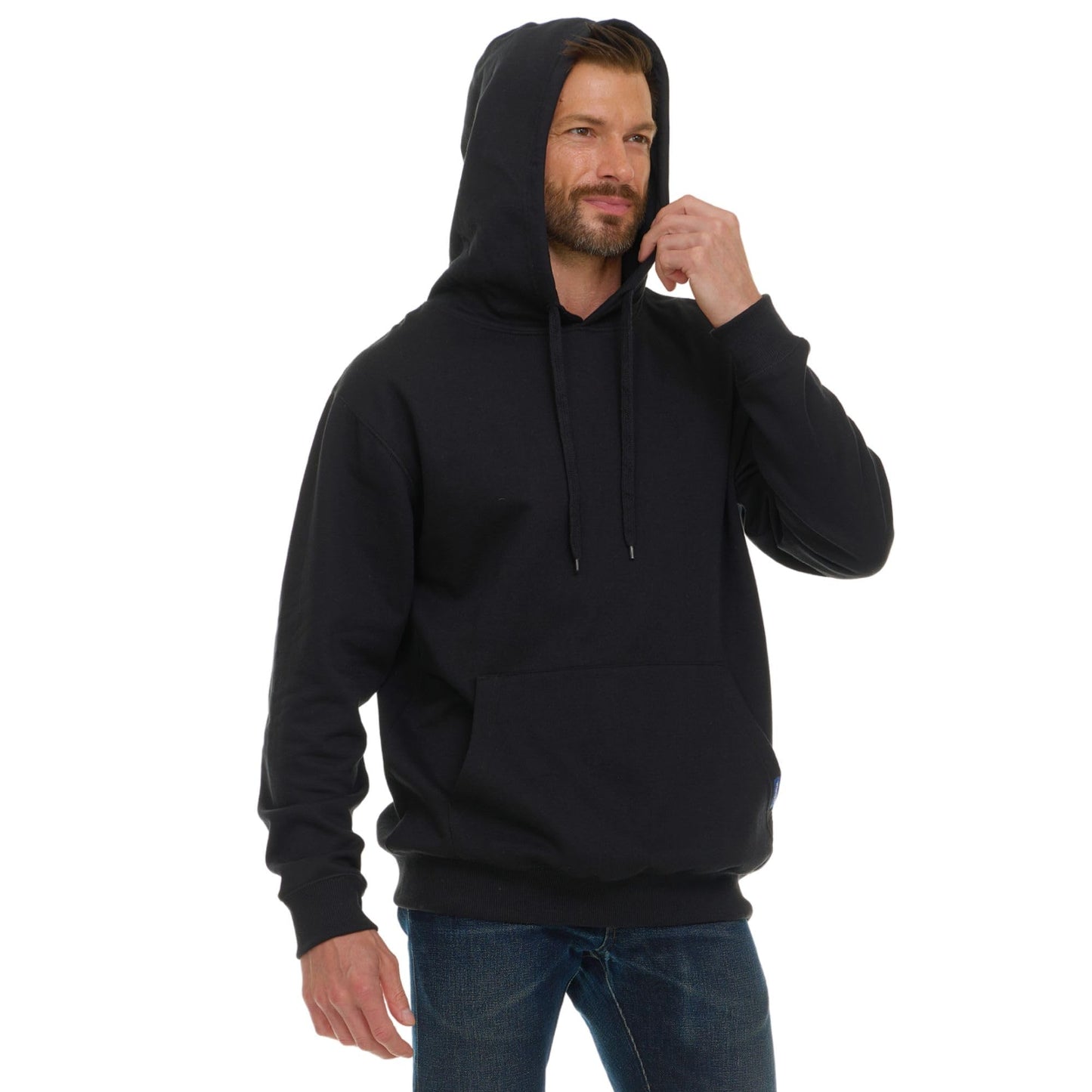 Wrangler Big and Tall Hoodie for Men, Fleece Heavyweight Pullover Sweatshirt, Relaxed Fit Mens Work Hoodies Black - 4XLT