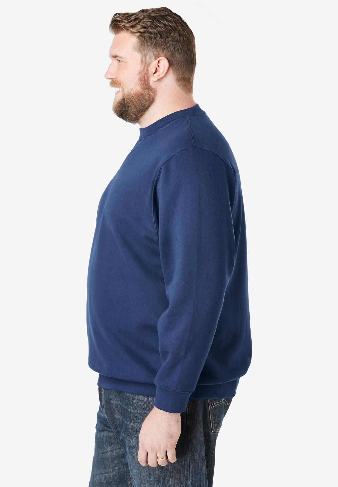 KingSize Men's Big & Tall Fleece Crewneck Sweatshirt - 6XL, Heather Charcoal