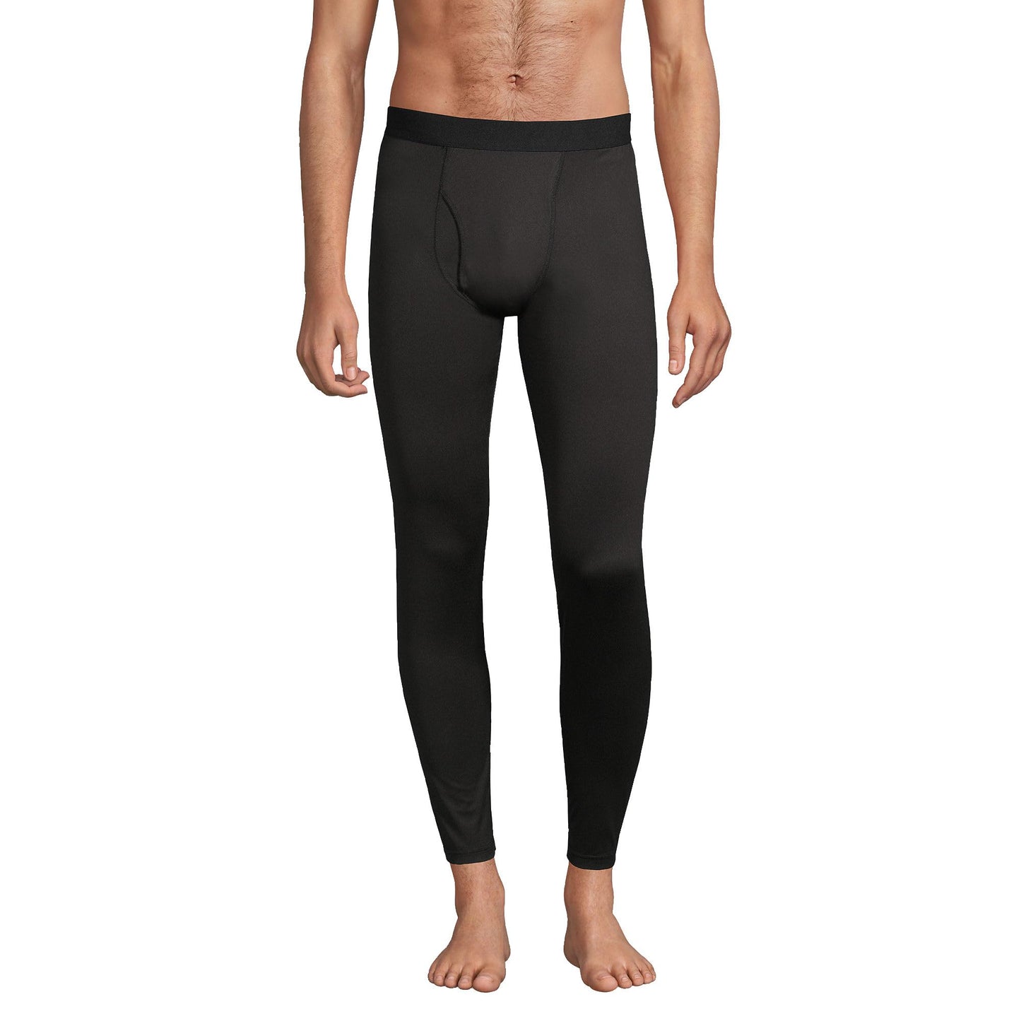 Lands' End Mens Stretch Thermaskin Pant Black Tall XX-Large