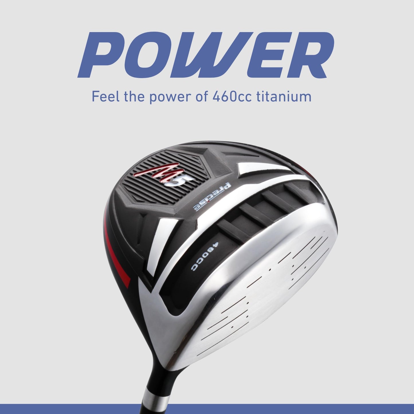 Precise M5 Golf Clubs Set for Men | Lighweight Graphite & True Temper Stainless Steel Shafts w/Precise Alignment Putter & Stand Bag | Left/Right Hand Options & Regular/Tall Complete Golf Club Sets