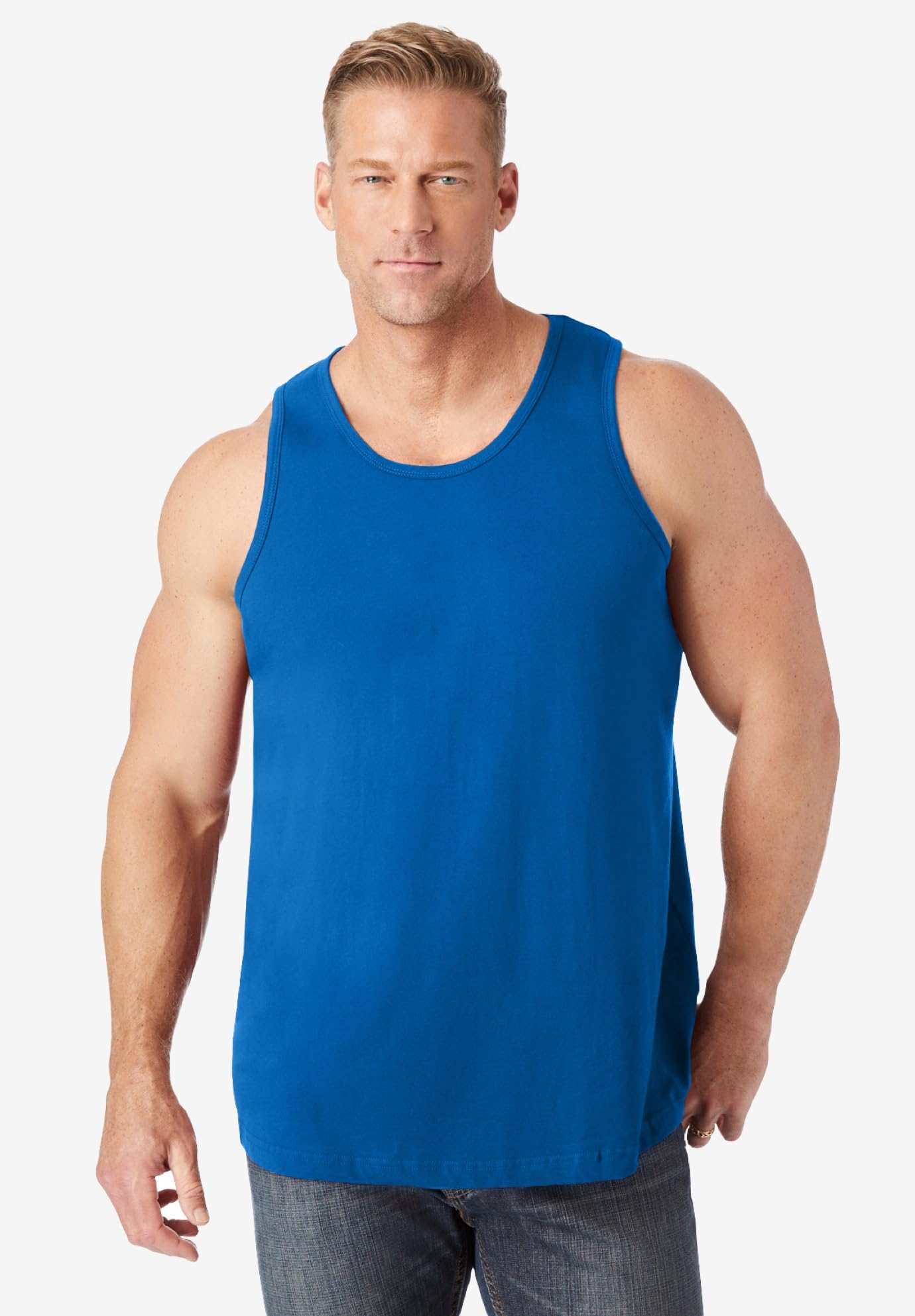 KingSize Men's Big & Tall Shrink-Less Lightweight Longer-Length Tank - 8XL, Royal Blue