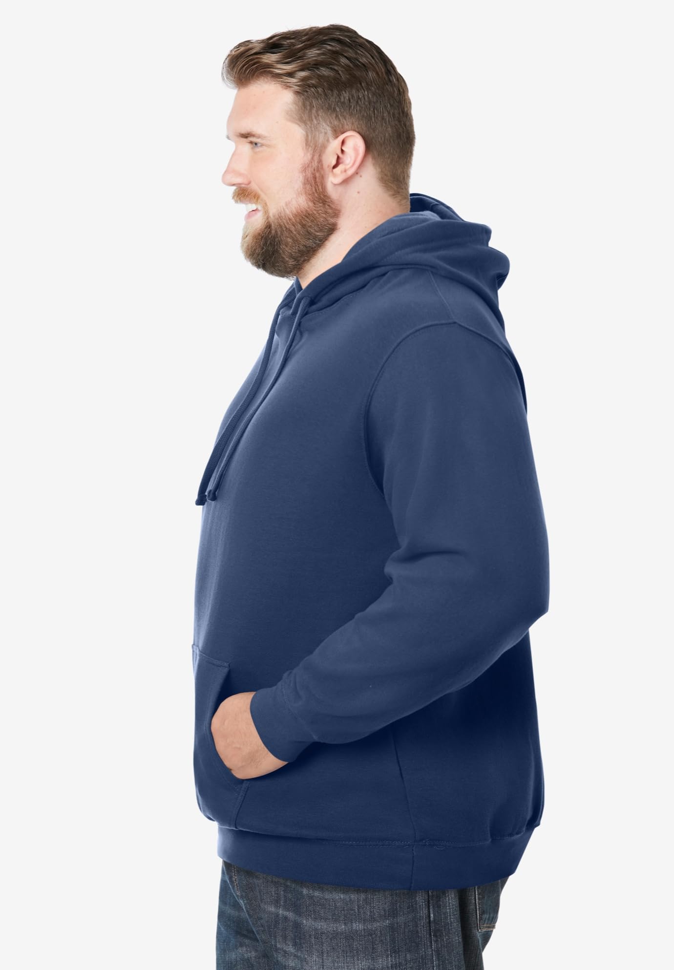 KingSize Men's Big & Tall Fleece Pullover Hoodie - 6XL, Navy