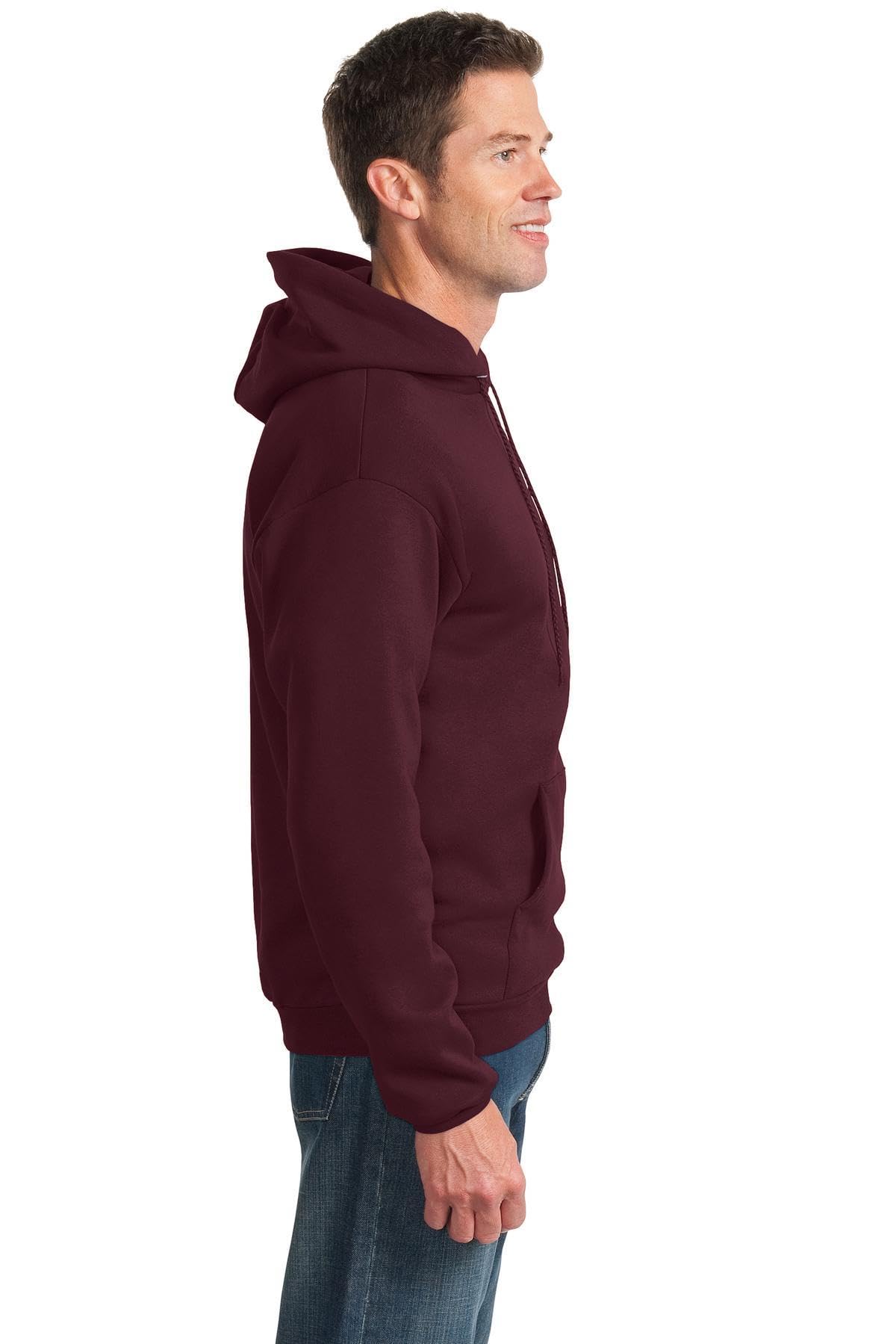 Port & Co TALL Essential Fleece Pullover Hooded Sweatshirt-PC90HT-XLT-Maroon