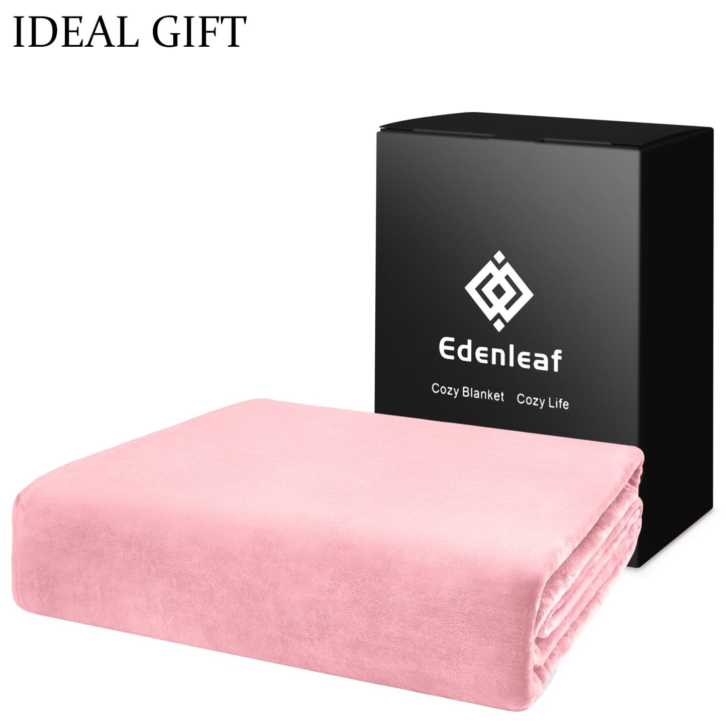 Edenleaf Big Oversized Soft Fleece Blanket, Huge California King Blanket for Whole Family, Bed, Sofa, Couch, Travel and Camping 120x120 Pink