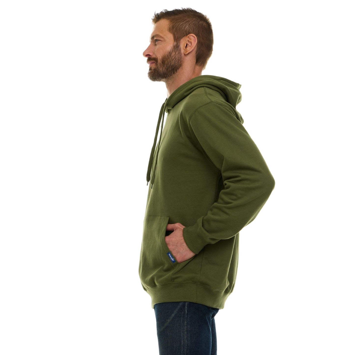 Wrangler Big and Tall Hoodie for Men, Fleece Heavyweight Pullover Sweatshirt, Relaxed Fit Mens Work Hoodies Olive - 5XLT