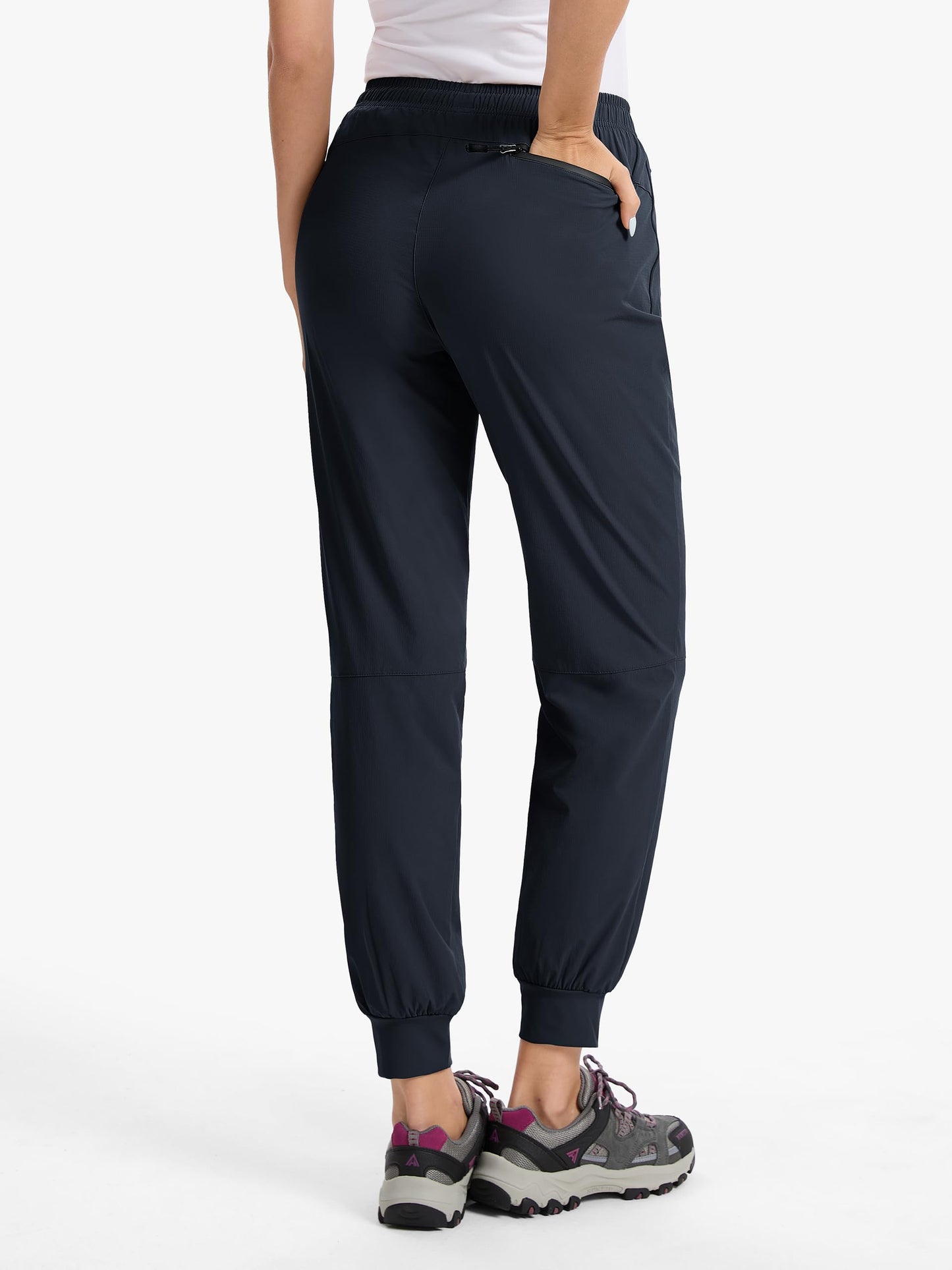 Tallemon Womens Tall Hiking Pants 30/32/34 Inseam Lightweight Joggers Quick Dry 4 Pockets Travel Athletic Cargo UPF50+ 34" Navy Blue XX-Large