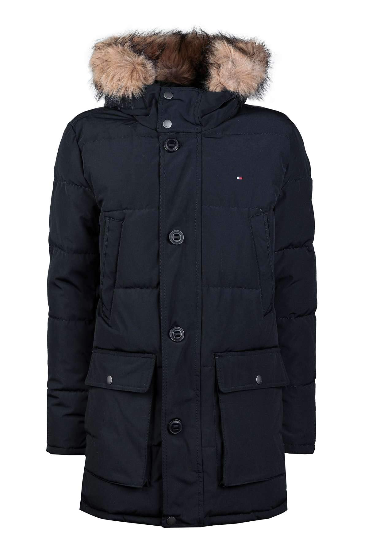Tommy Hilfiger Men's Arctic Cloth Full Length Quilted Snorkel Jacket (Standard and Big & Tall), Ultra Navy, 4X-Large Tall