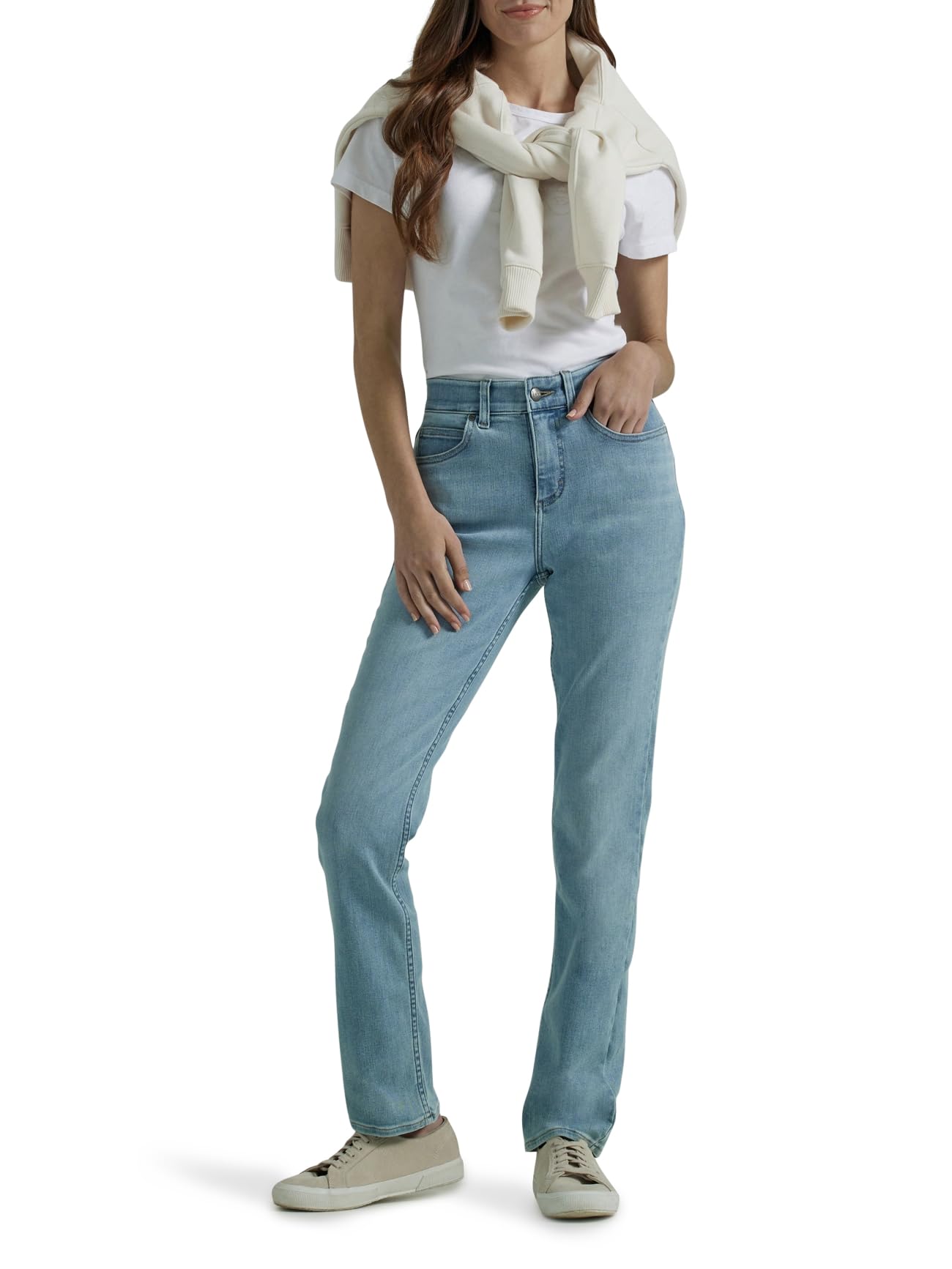 Lee Women's Ultra Lux Comfort with Flex Straight Leg Jean, Within Motion, 12 Long