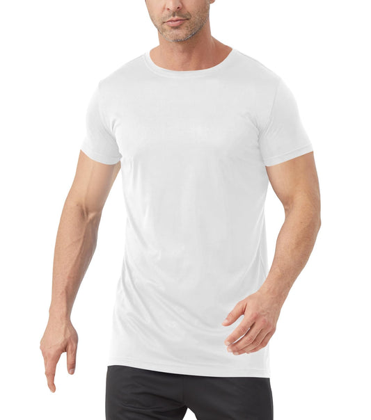 Idtswch Men's Tall T-Shirt Rash Guard UPF 50+ T-Shirt Quick Dry Swim Water Top Tee Short Sleeve Athletic Shirts White-M