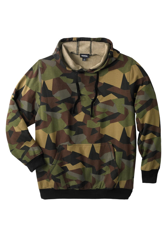 KingSize Men's Big & Tall Fleece Pullover Hoodie - L, Digital Camo