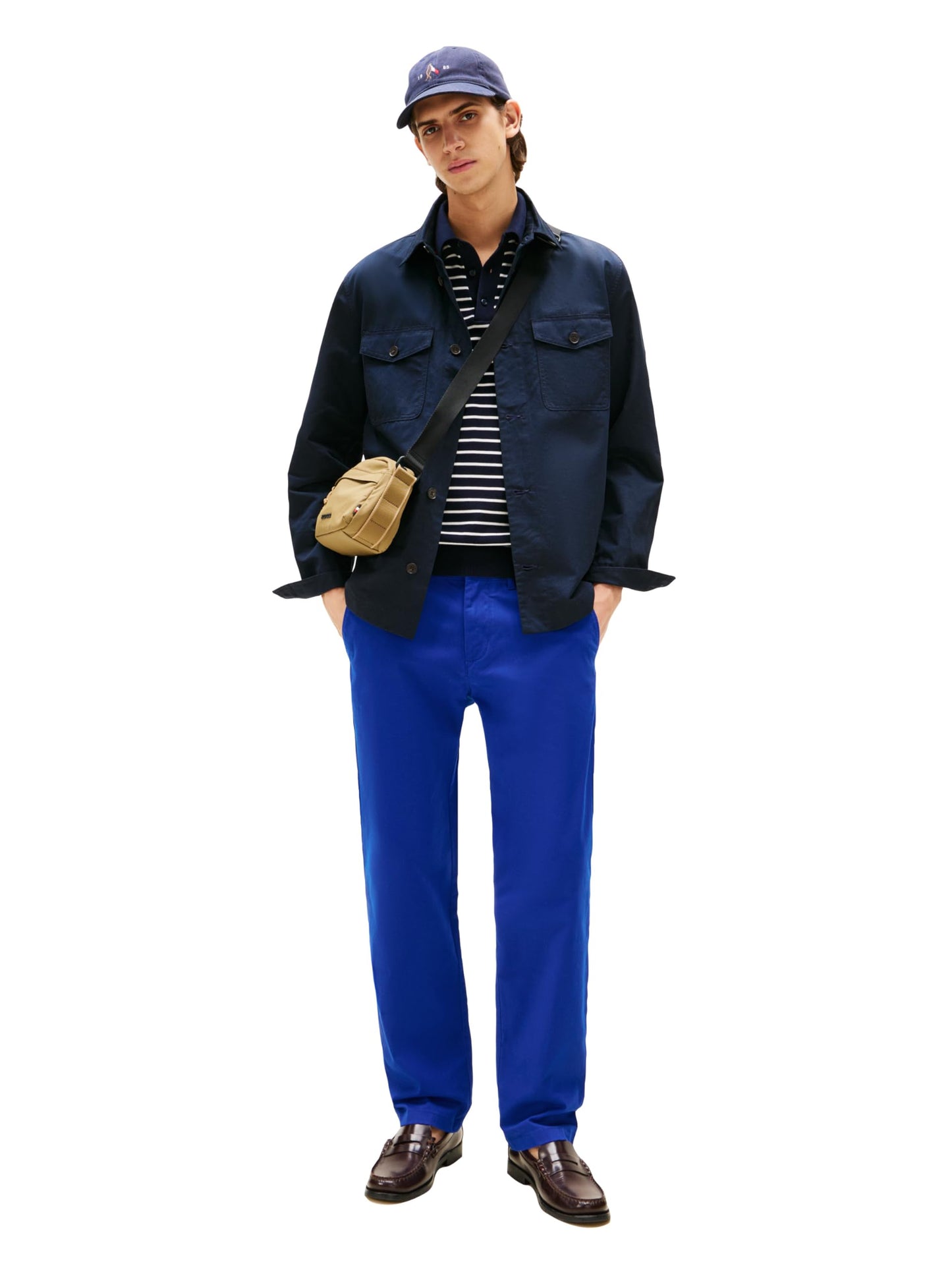 Tommy Hilfiger Men's Chino Pants Stretch Slim-Fit, Wedge Blue 40x36