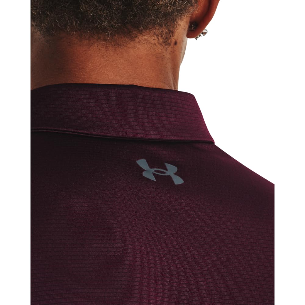 Under Armour Men's Tech Golf Polo, (601) Dark Maroon / / Pitch Gray, Large Tall