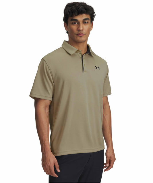 Under Armour Men's Tech Golf Polo, (203) Timberwolf Taupe / / Black, XX-Large Tall