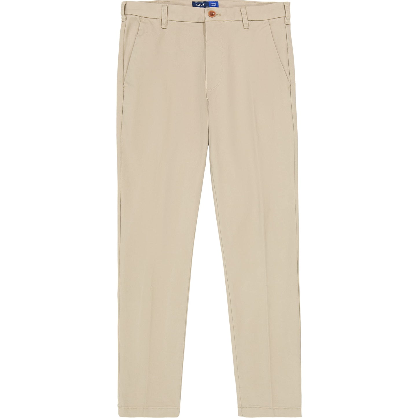 IZOD Men's Big and Tall Performance Stretch Flat Front Pant, Cedarwood Khaki, 36W x 34L