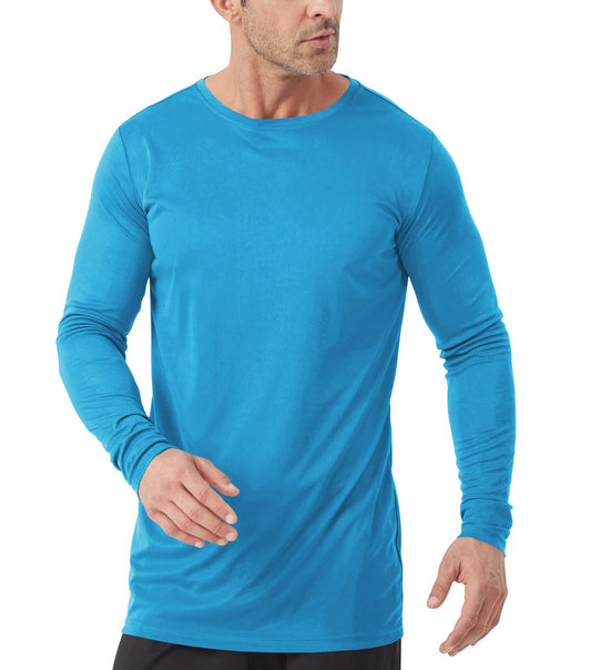 Men's Tall Rash Guard Long Sleeve T Shirts - UPF 50+ Sun Protection Tee Shirt for Fishing, Swim, Hiking