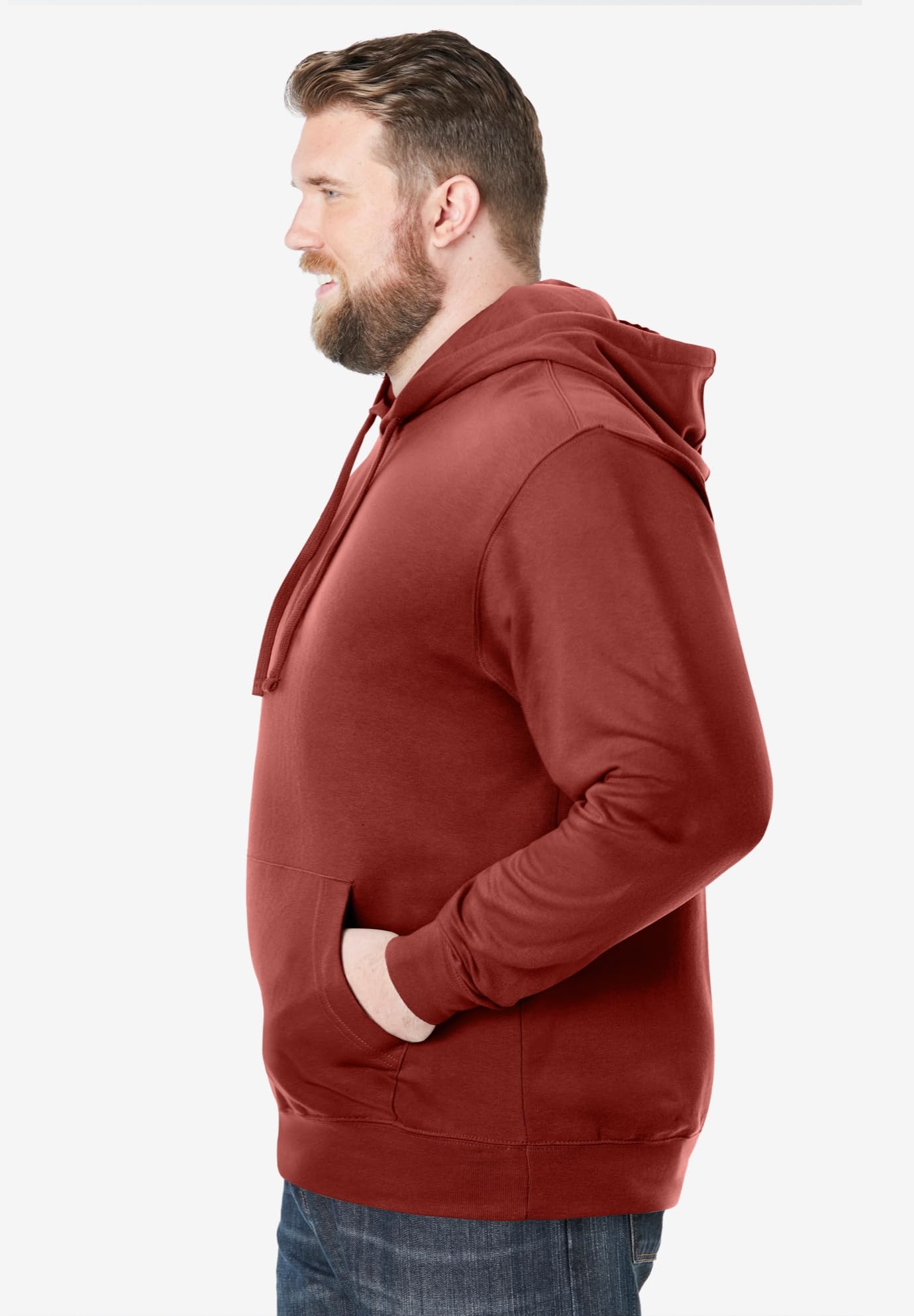 KingSize Men's Big & Tall Fleece Pullover Hoodie - 8XL, Mountain Red