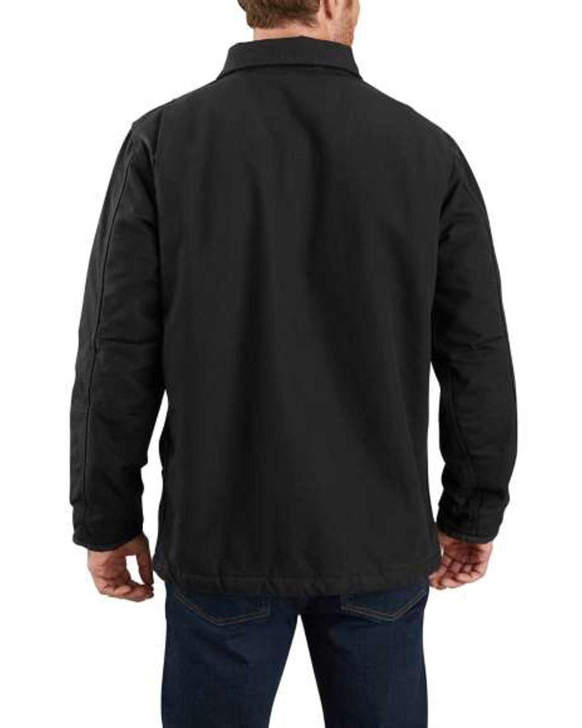 Carhartt Men's Loose Fit Washed Duck Sherpa-lined Jacket (Big & Tall) Coat, Black, X-Large Tall US