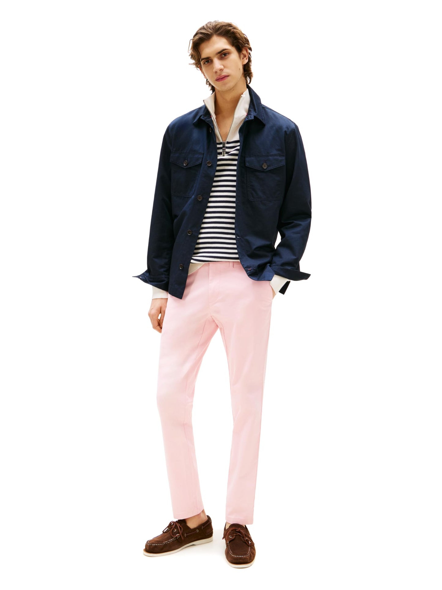 Tommy Hilfiger Men's Chino Pants Stretch Slim-Fit, Pink Shade 38x36