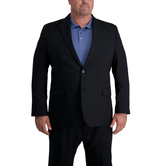 Haggar Men's Big and Tall Classic Fit Travel Performance Suit Seperates - Pant and Jacket, Black- Jacket, 54L