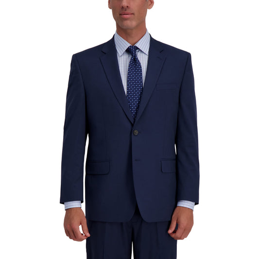 Haggar Men's Stretch Classic Fit 2-Button Center Vent Suit Separate Coat Suit, Navy, 46 x L