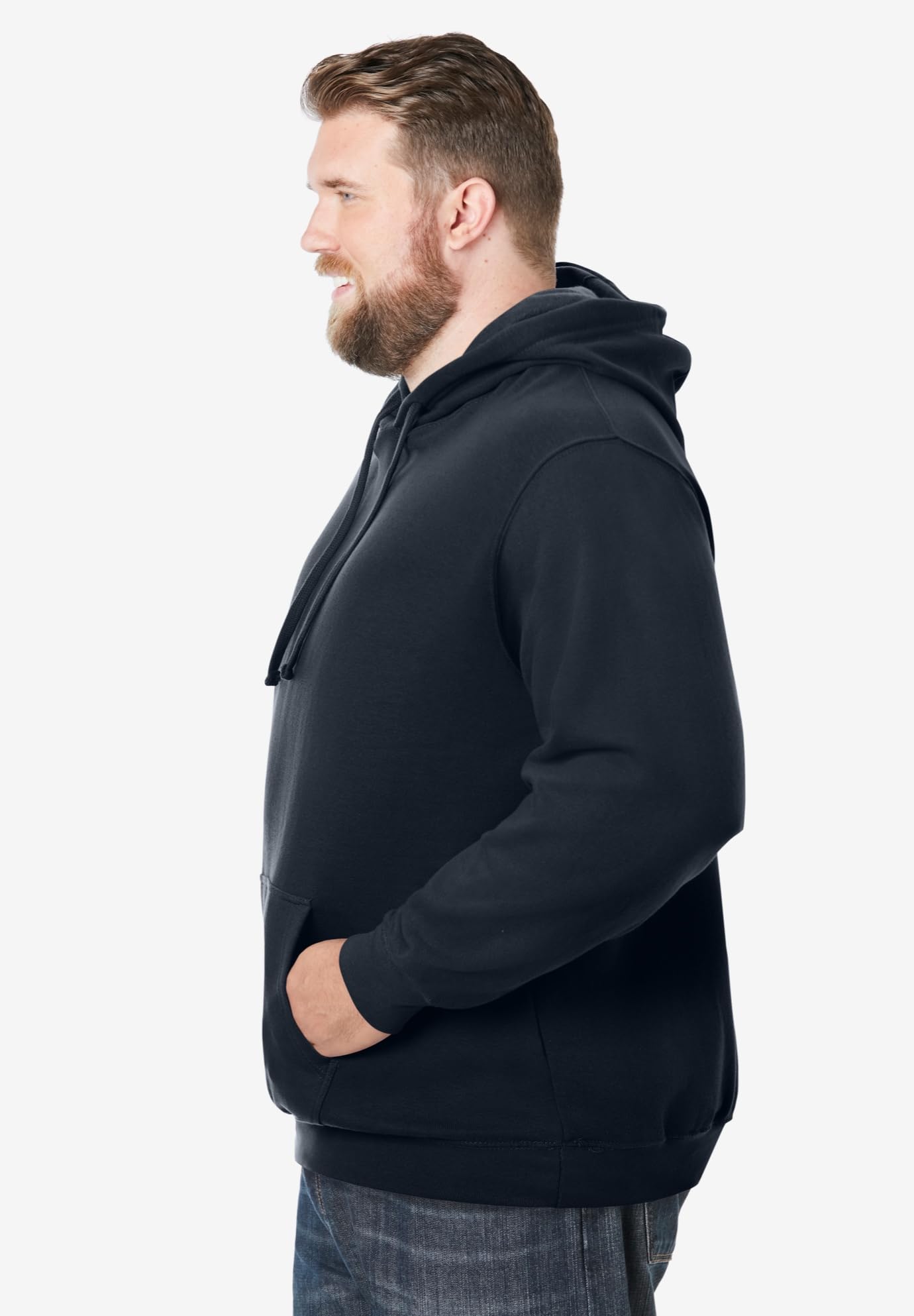 KingSize Men's Big & Tall Fleece Pullover Hoodie - 8XL, Black