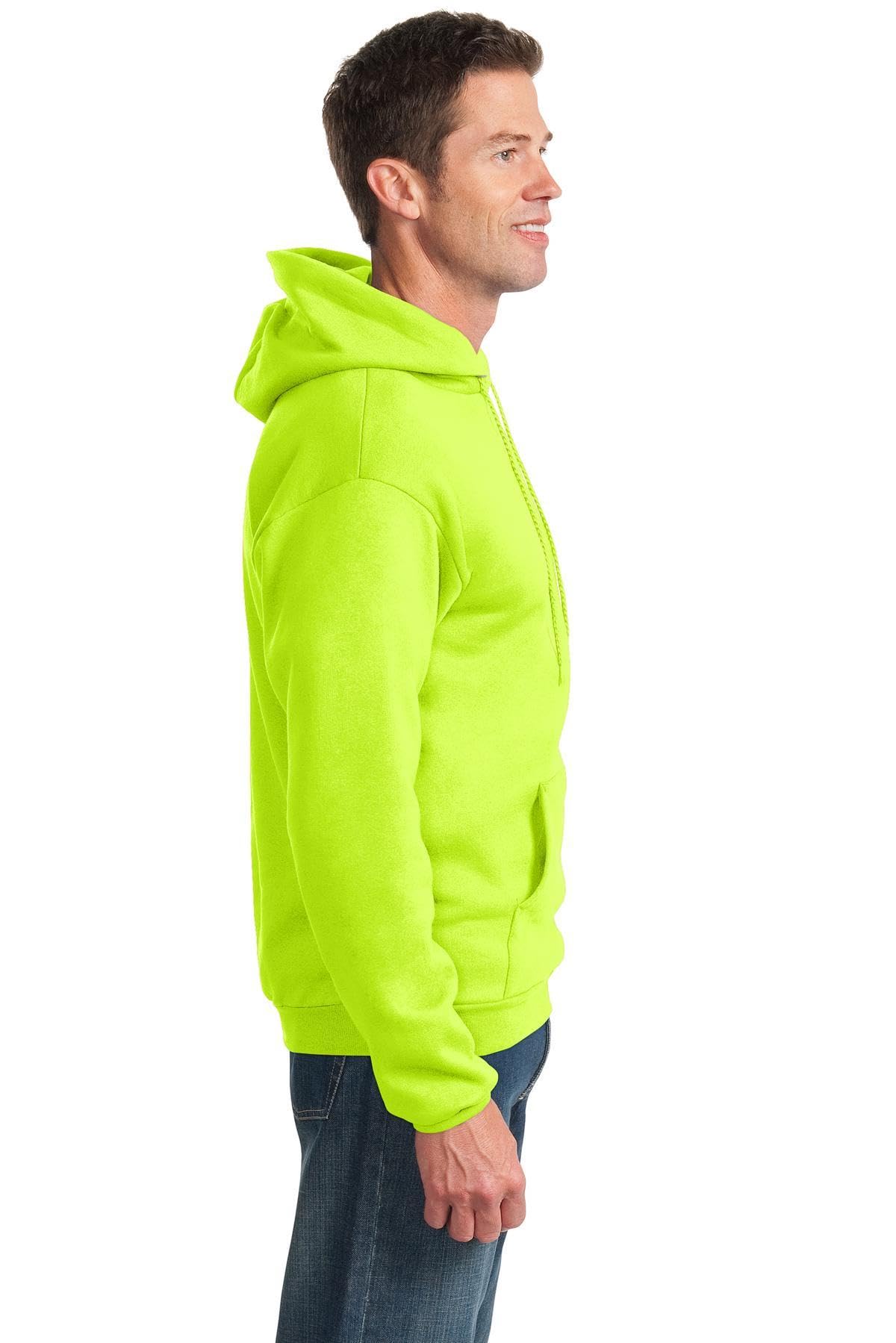 Port & Co TALL Essential Fleece Pullover Hooded Sweatshirt-PC90HT-XLT-Safety Green