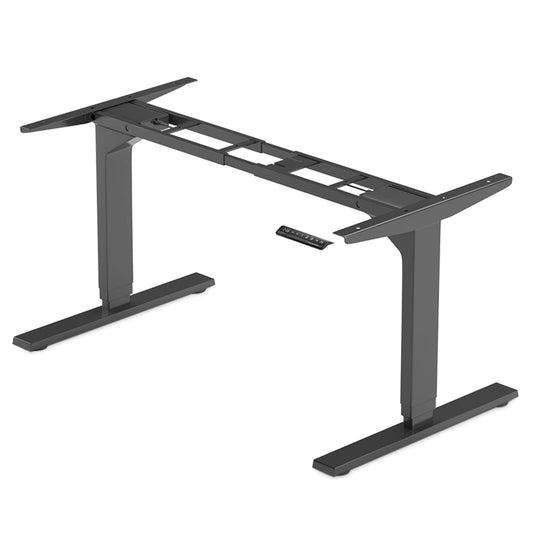 PROGRESSIVE AUTOMATIONS Electric Standing Desk Frame Dual Motor. Adjustable Height and Width, 3 Stages Legs for sit Stand Home Office desks suites Tops from 48" to 73" FLT-02 Black - 49.1" Max Height