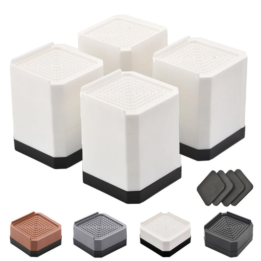 EclatBain Bed Risers Furniture Risers Heavy-Duty Rectangular Adjustable Block Lift to 3 inches and 4.3 inches Desk, Sofa, Chair Legs, Refrigerator, Washing Machine Support up to 4000 pounds