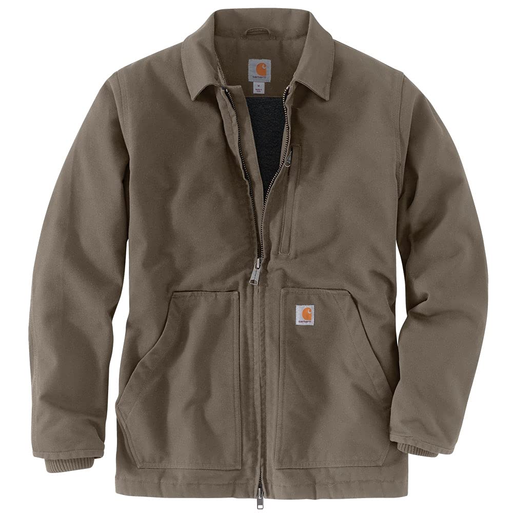 Carhartt Loose Fit Washed Duck Sherpa-Lined Coat, Gravel, LT