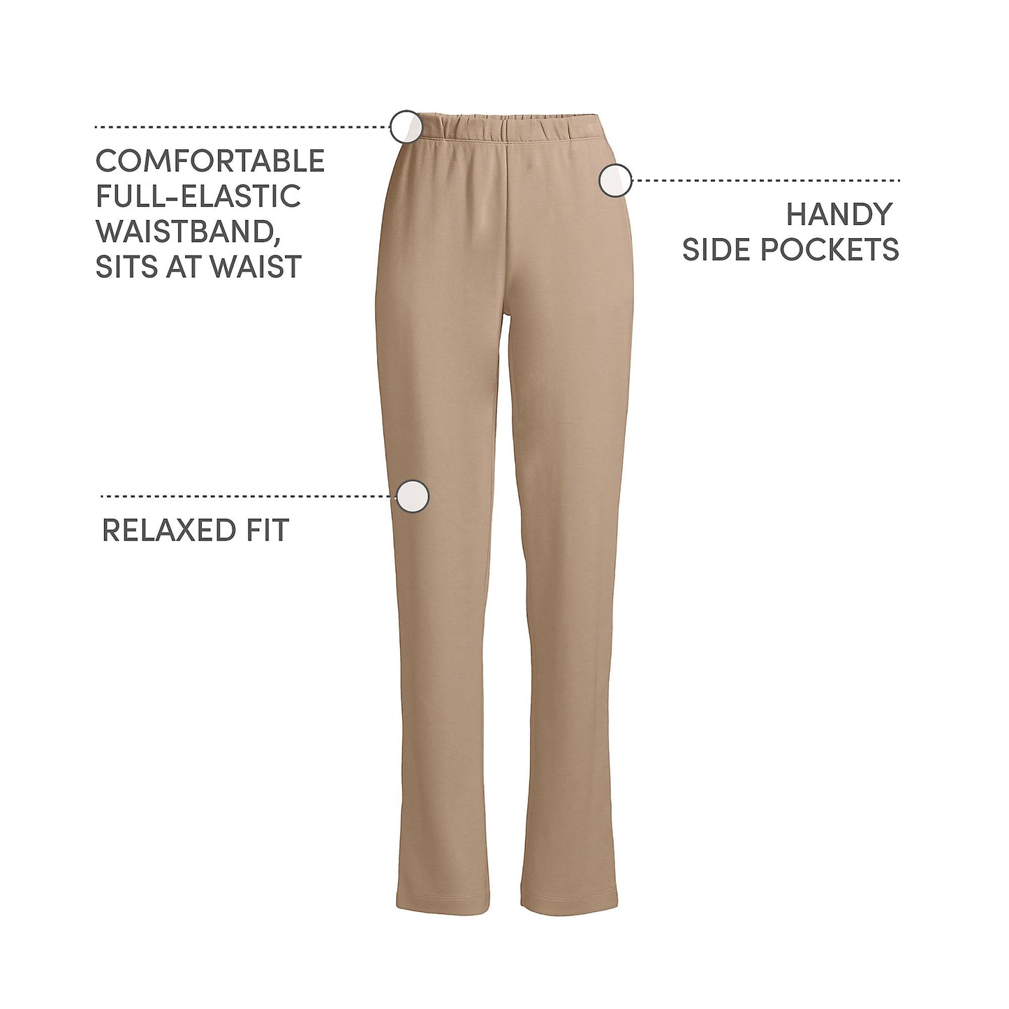 Lands' End Women s Sport Knit Pants Rich Camel Tall Large