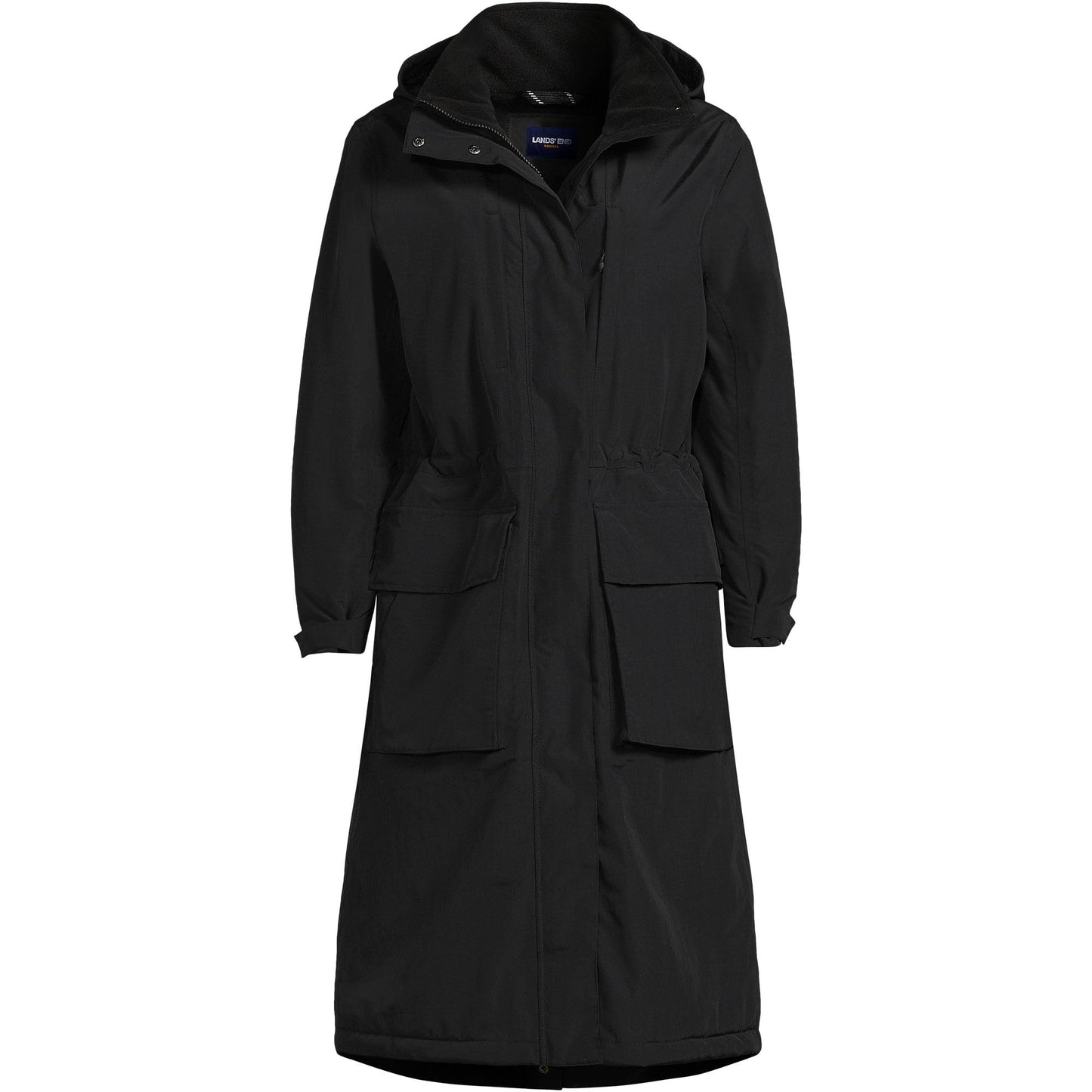 Lands' End Womens Squall Stadium Insulated Coat Black Tall Large