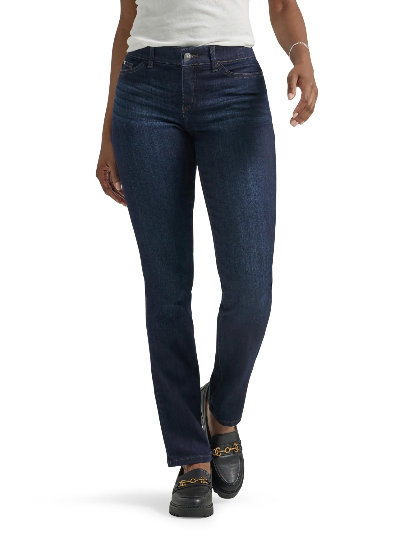 Lee Women's Ultra Lux Comfort with Flex Motion Straight Leg Jean Niagara 8 Long