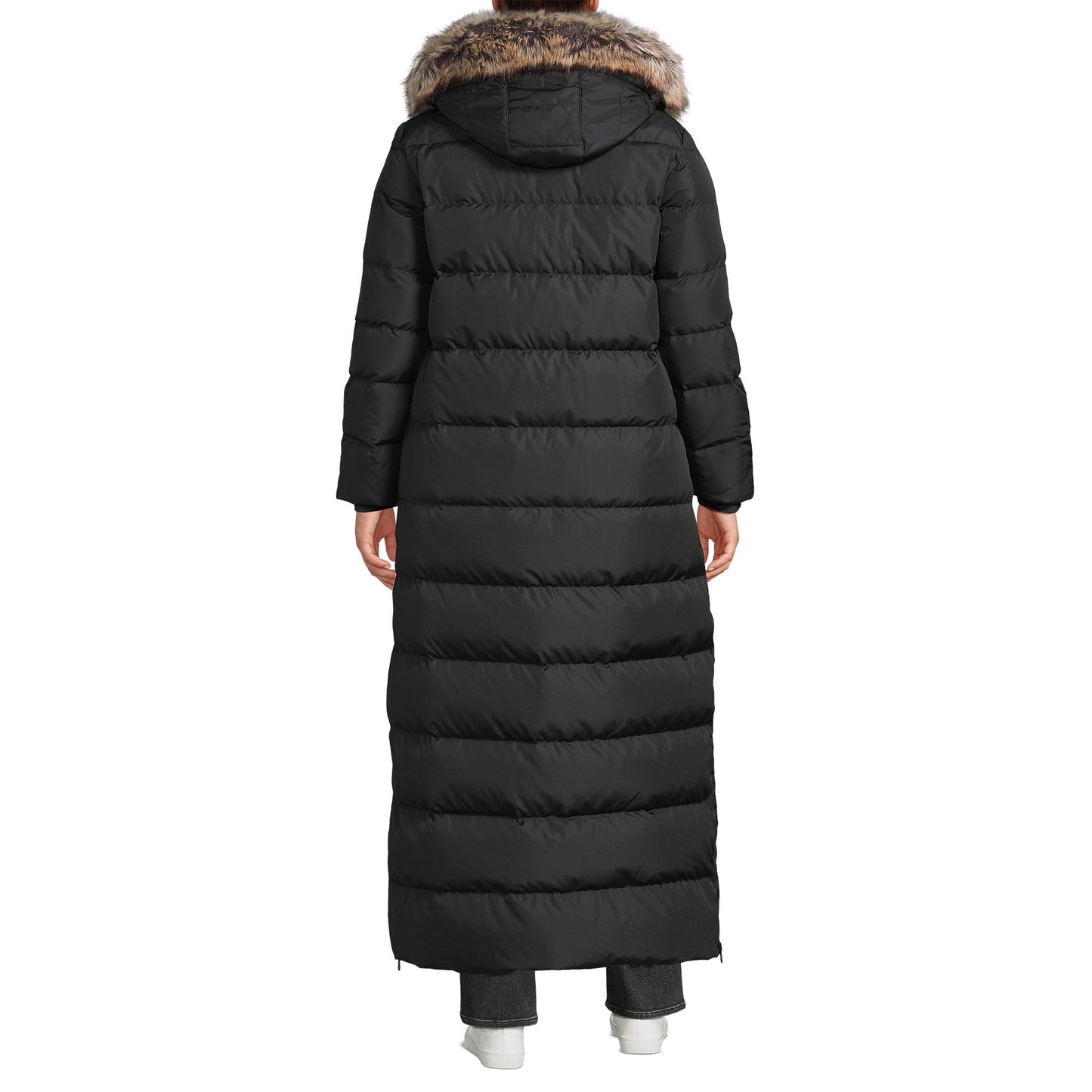 Lands' End Womens Long Maxi Down Coat Black Tall X-Large