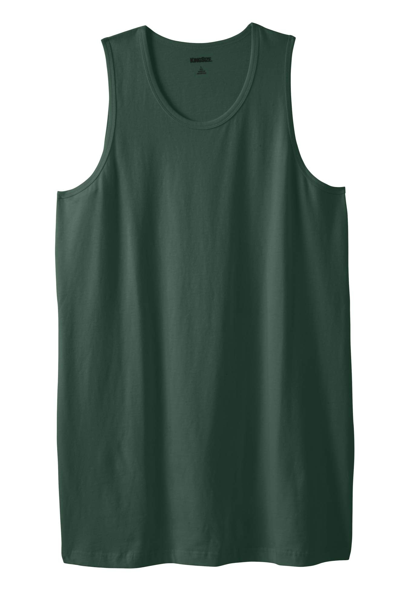 KingSize Men's Big & Tall Shrink-Less Lightweight Longer-Length Tank - 8XL, Hunter