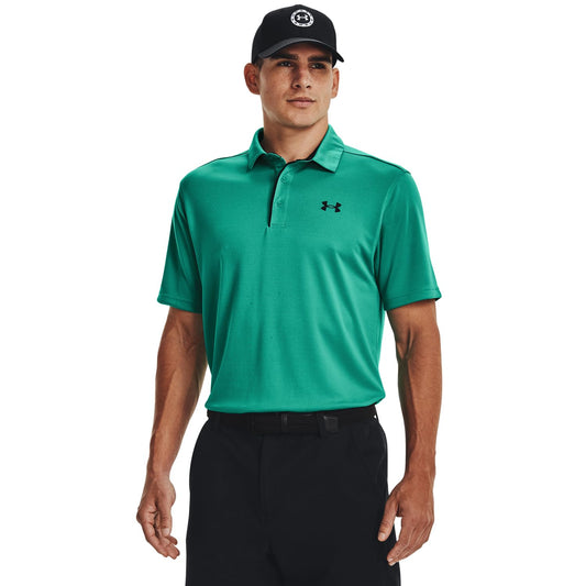 Under Armour Men's Tech Golf Polo, (508) Birdie Green / / Black, Small Tall