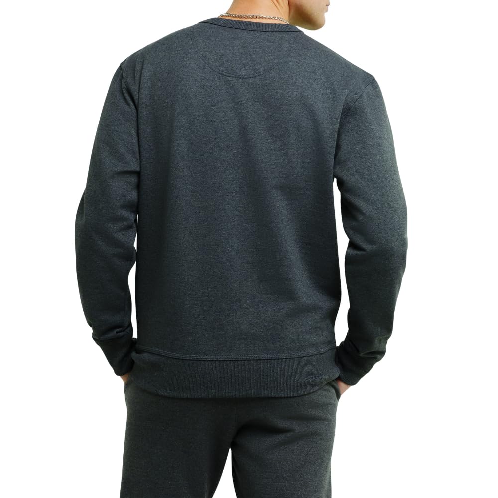 Champion Men's Crewneck Fleece Sweatshirt, Standard Fit, Midweight, Available in Regular and Big, Granite Heather-C Logo, 3X-Large Tall