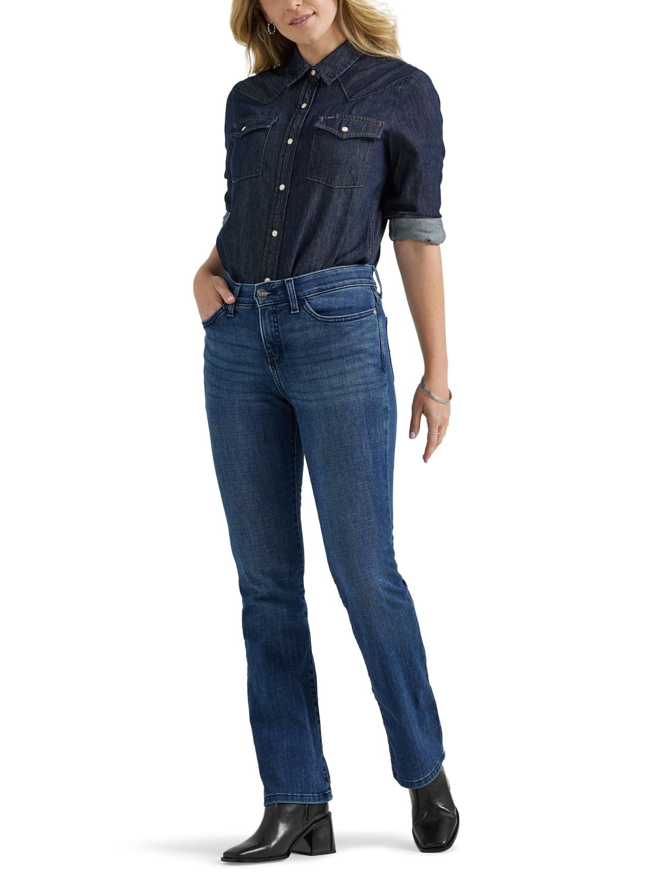 Lee Women's Ultra Lux Comfort with Flex Motion Bootcut Jean Open Seas 12 Long