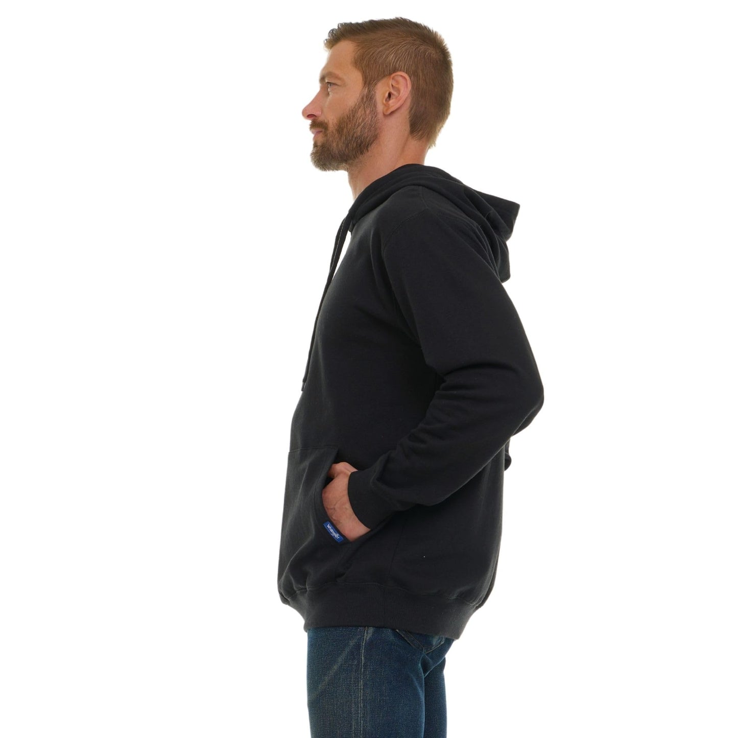 Wrangler Big and Tall Hoodie for Men, Fleece Heavyweight Pullover Sweatshirt, Relaxed Fit Mens Work Hoodies Black - 3XLT