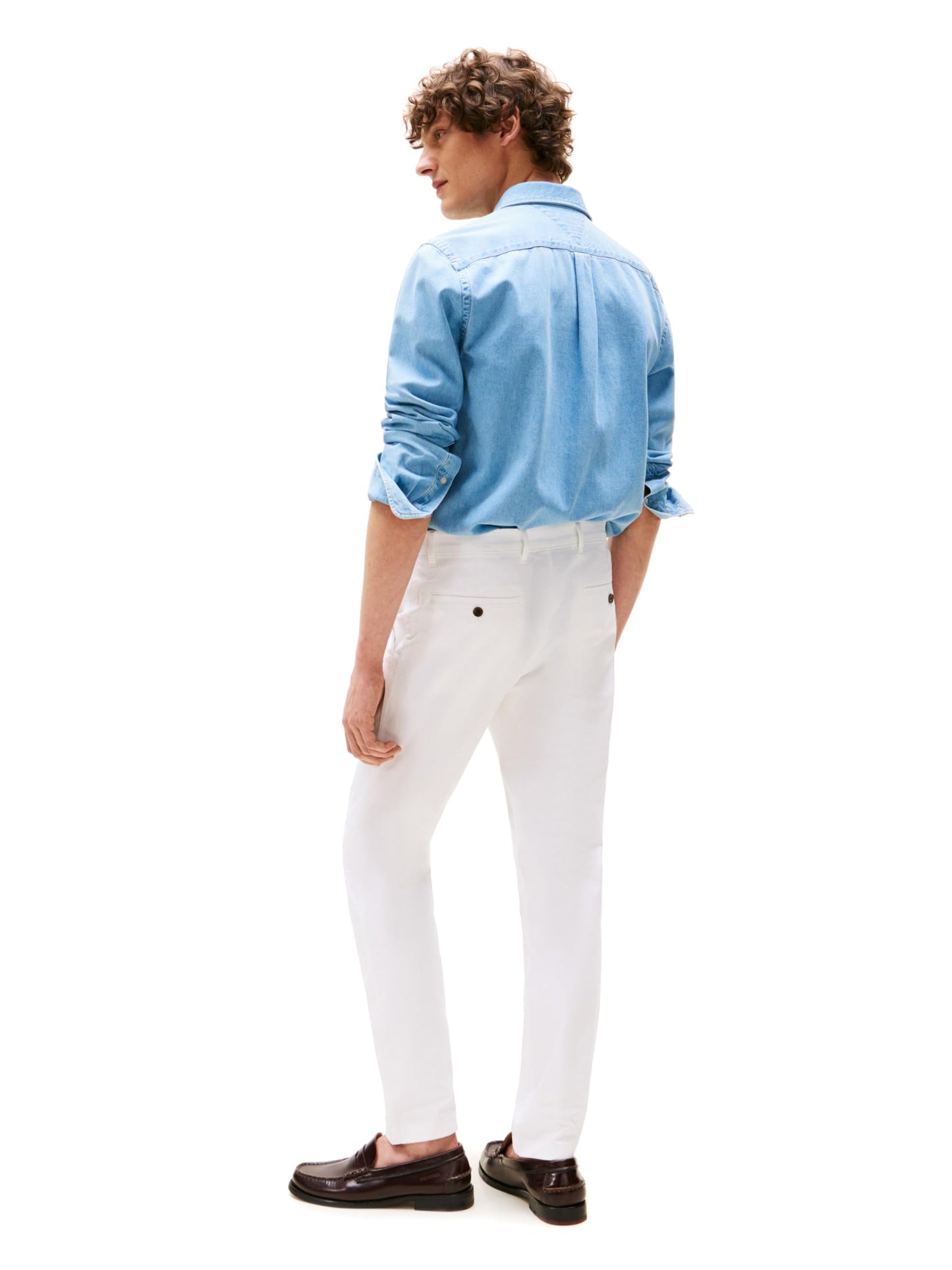 Tommy Hilfiger Men's Chino Pants Stretch Slim-Fit, TH Optic White 38x36