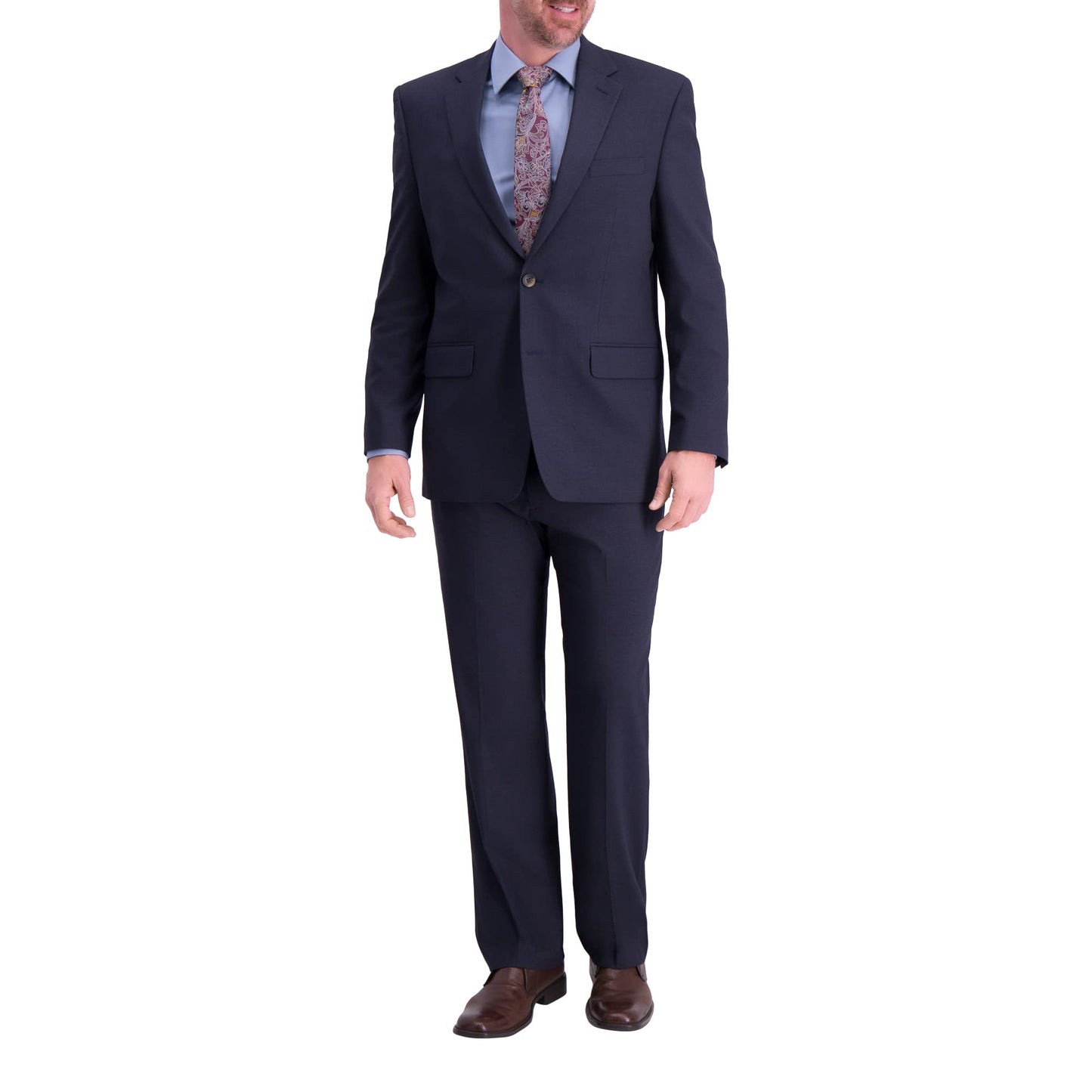 J.M. Haggar Men's Suit Jacket Pant, Dark Navy, 52 Tall