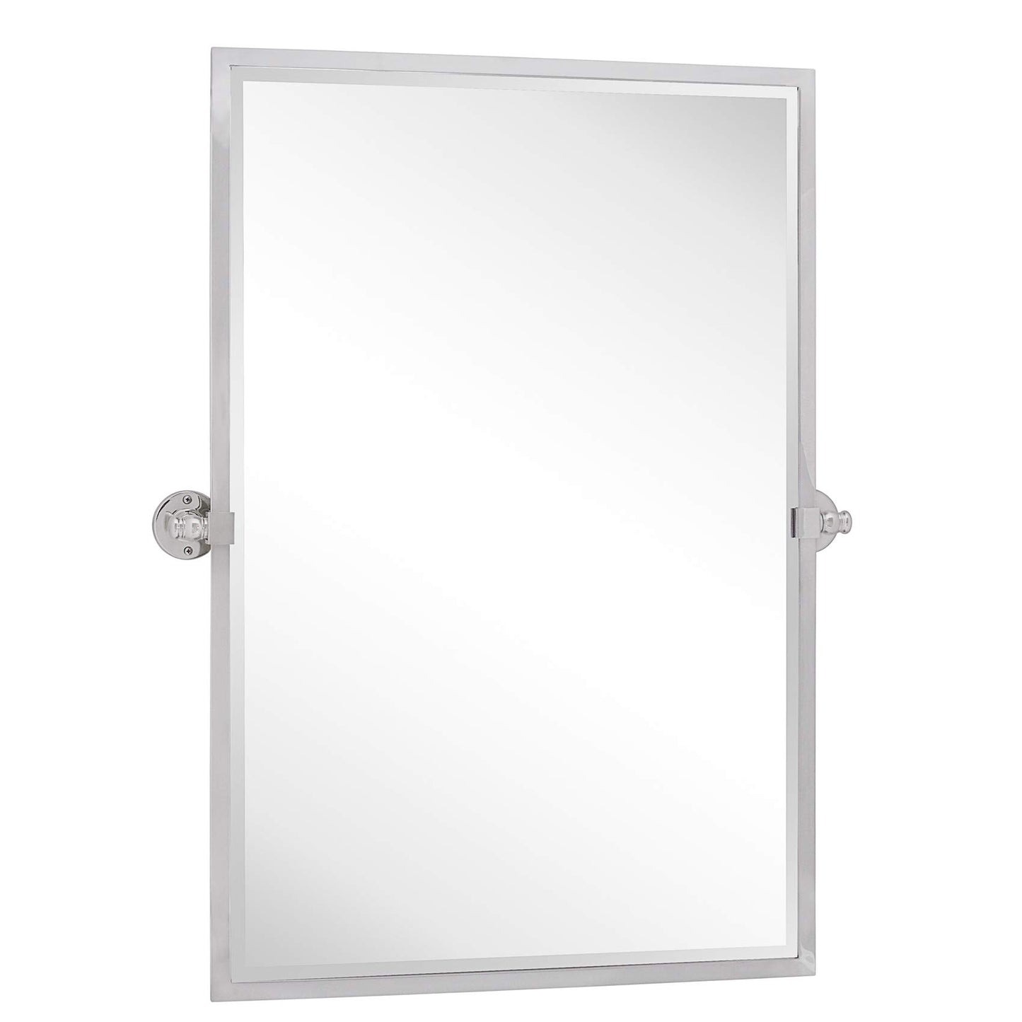 TEHOME Chrome Pivot Mirror Tilt Bathroom Mirror in Polished Nickel Tilting Beveled Vanity Mirrors in Chrome, 28.5x36''