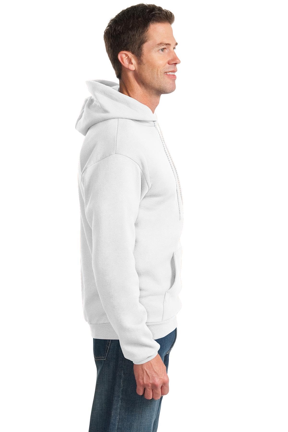 Port & Co TALL Essential Fleece Pullover Hooded Sweatshirt-PC90HT-4XLT-White