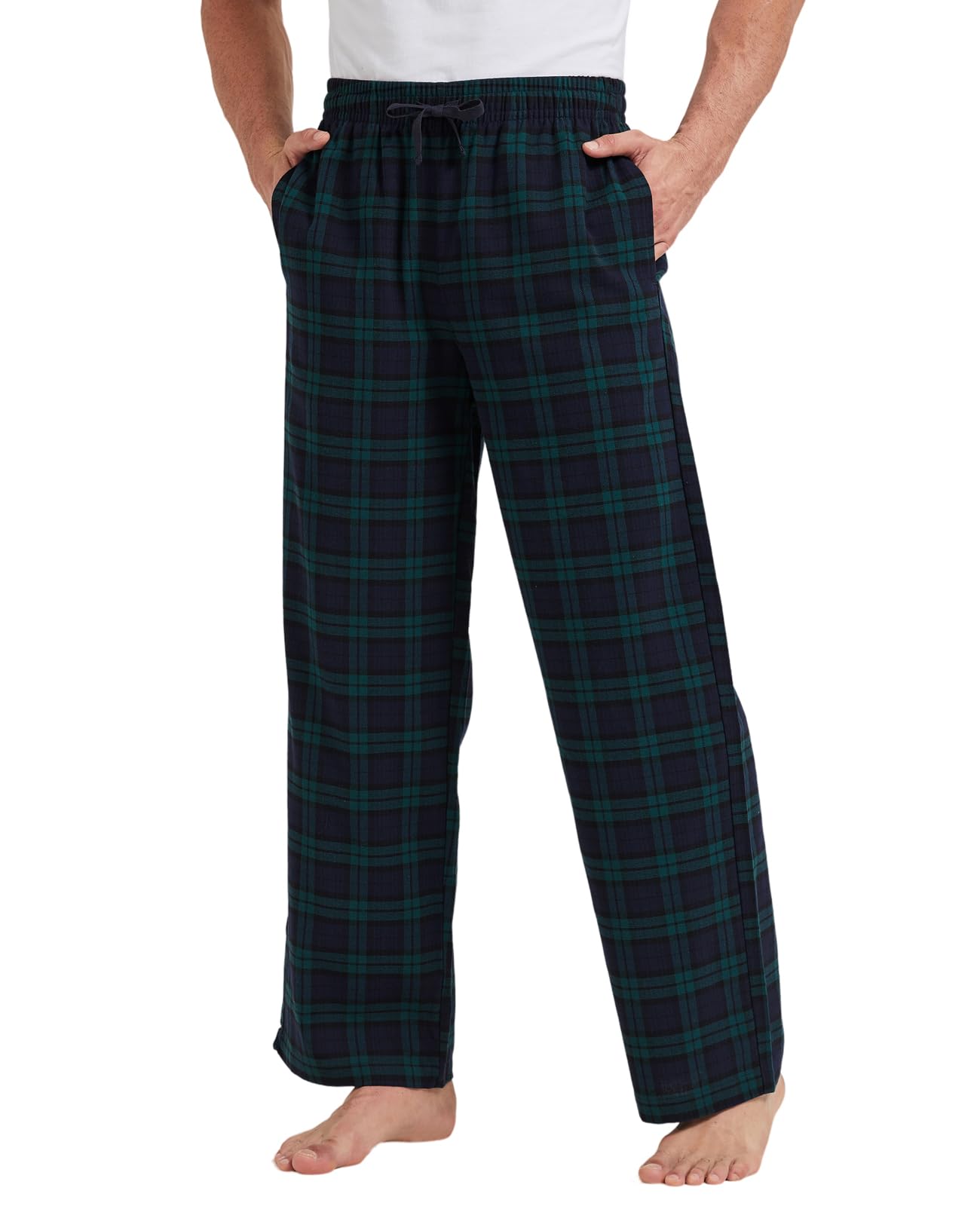 TTZ 34/36 Inseam Mens Tall Pajama Pants 100% Cotton Pj Lounge Sleep Pants for Tall Men-2XLT