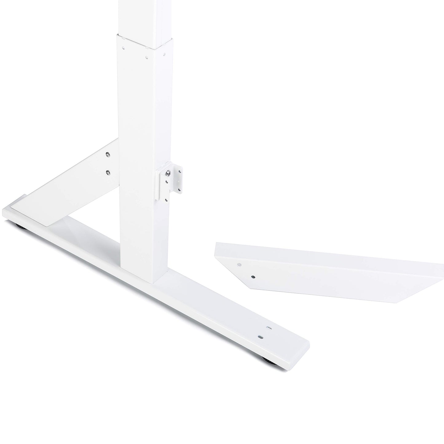 VWINDESK VJ205 Electric Height Adjustable Sitting Standing Desk Frame Sit Stand - Dual Motors 3 Stages Motorized Desk Base Only, White - 49.2'' Max Height