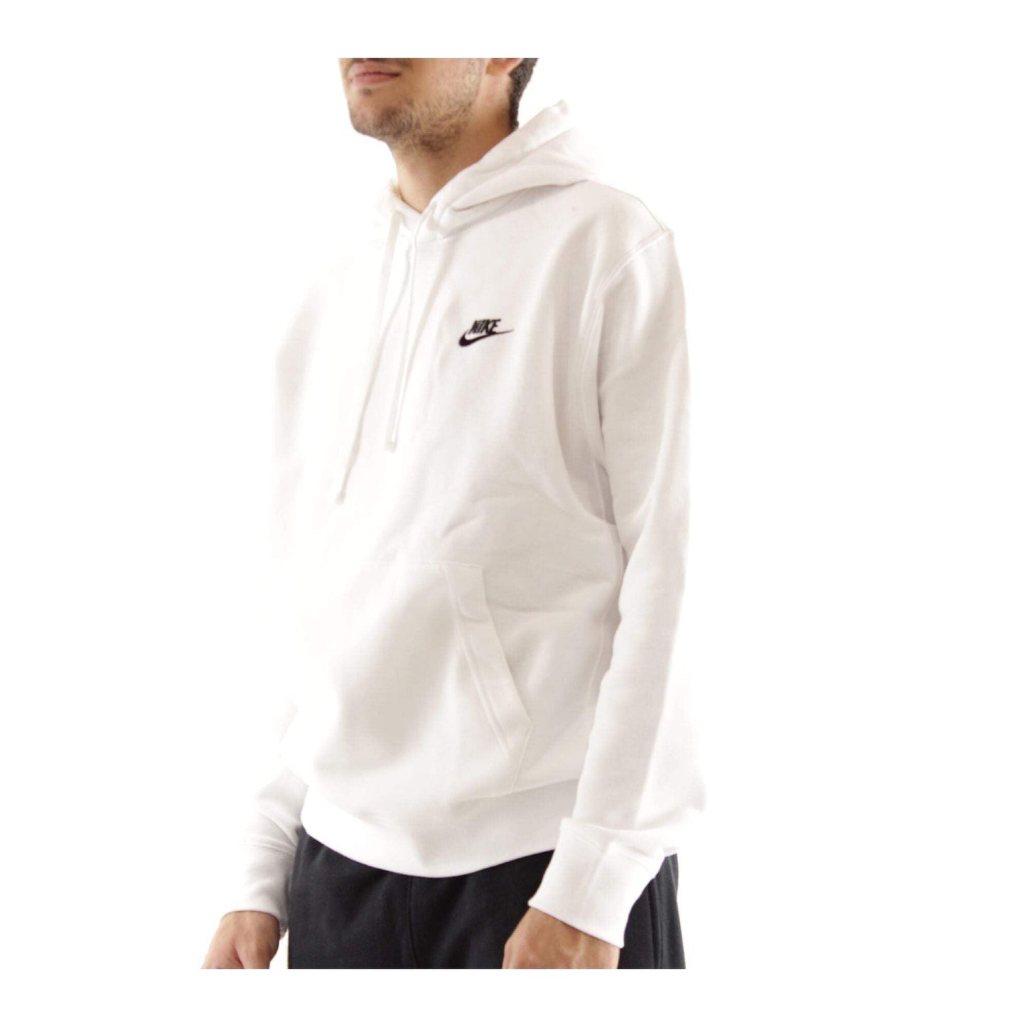 Nike Pull Over Hoodie, White/White/Black, Small-T