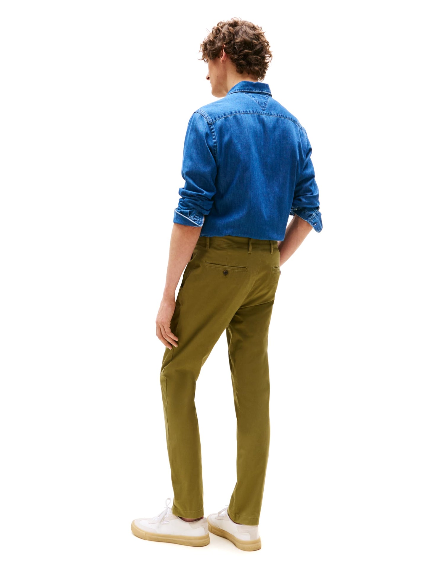 Tommy Hilfiger Men's Chino Pants Stretch Slim-Fit, Uniform Olive 30x36