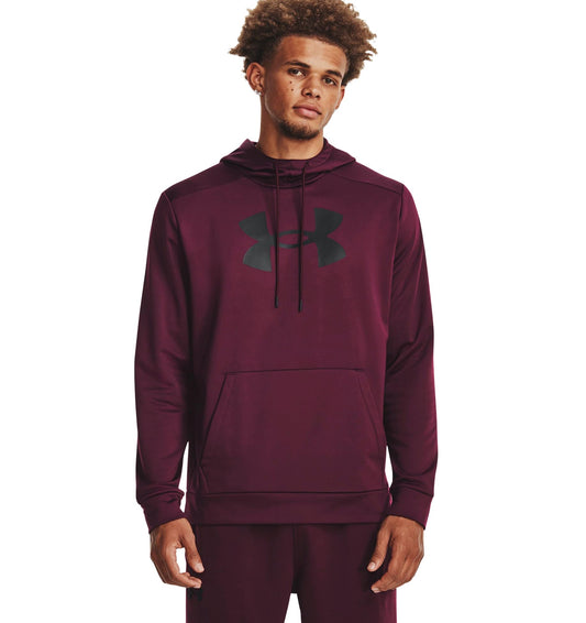Under Armour mens Armour Fleece Big Logo Hoodie, (600) Dark Maroon / / Black, Large Tall