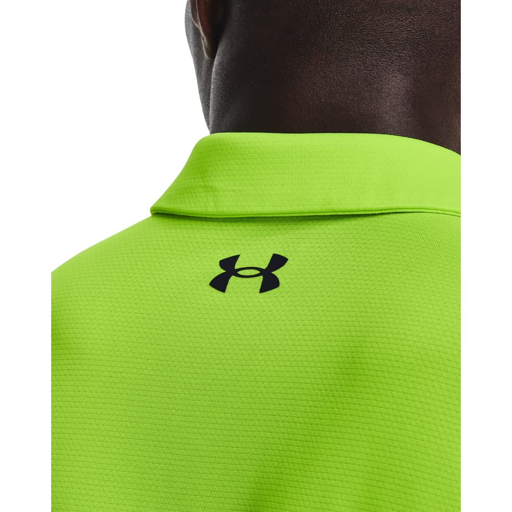 Under Armour Men's Tech Golf Polo, (369) Lime Surge / / Black, Small Tall