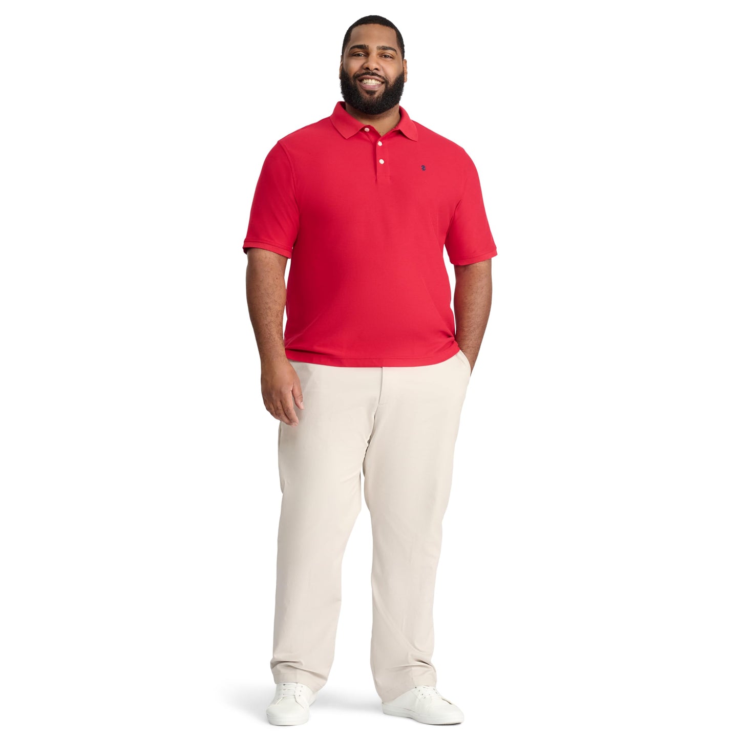 IZOD Men’s Big-and-Tall Advantage Performance Short-Sleeve Solid Polo Shirt, Real Red, Large